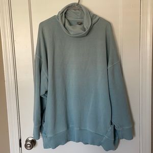 Light blue Aerie Cowl neck sweatshirt